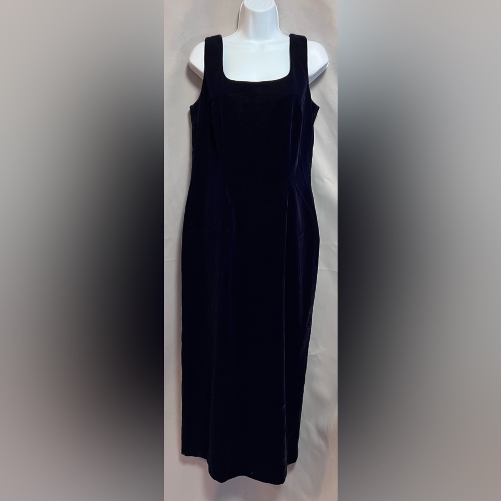 Vtg Maggy London‎ Women’s Purple Velvet Maxi Dress Sz 10